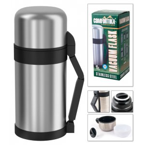 Термос COMFORTIKA Family 150 c широким горлом ручкой и ремнем