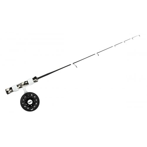 Набор зимняя удочка Rapala Flatstick с инерционной катушкой и намотанной леской Sufix Ice