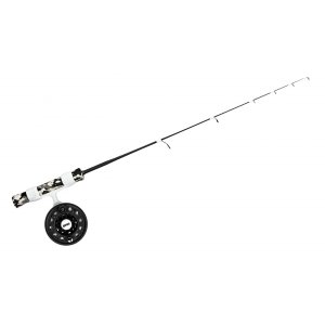 Набор зимняя удочка Rapala Flatstick с инерционной катушкой и намотанной леской Sufix Ice